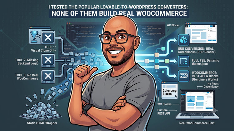 I Tested the Popular Lovable-to-WordPress Converters: None of Them Build Real WooCommerce (Here's the Proof)